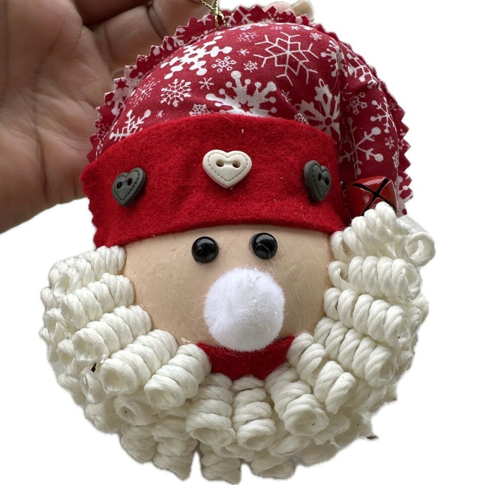 Handmade Handcrafted Santa Claus Holiday Christmas Embellished Ornament